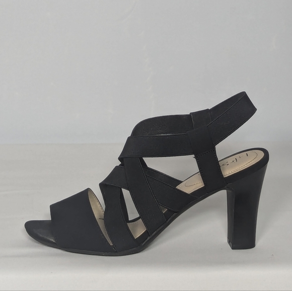 NEW Life Stride Womens Charlotte Strappy High Heel Sandal Sz 8.5 wide black - Picture 2 of 4